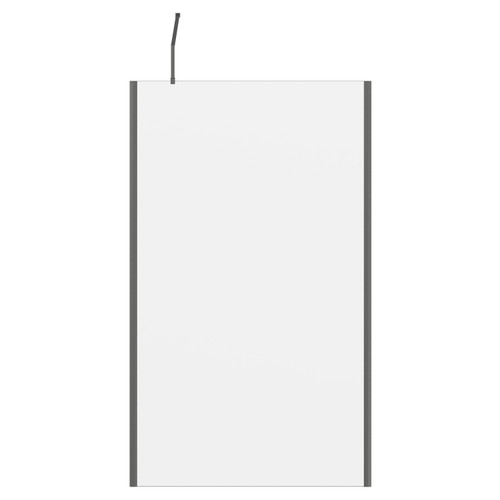 Colore 8mm Clear Glass Gunmetal Grey 1850mm x 1100mm Walk In Shower Screen including Wall Channel with End Profile and Support Bar Front View