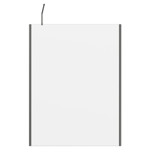 Colore 8mm Clear Glass Gunmetal Grey 1850mm x 1400mm Walk In Shower Screen including Wall Channel with End Profile and Support Bar Front View
