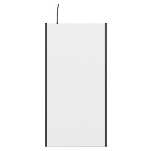 Colore 10mm Clear Glass Gunmetal Grey 2000mm x 1000mm Walk In Shower Screen including Wall Channel with End Profile and Support Bar Front View