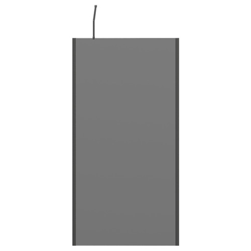 Colore 8mm Smoked Glass Gunmetal Grey 1950mm x 1000mm Walk In Shower Screen including Wall Channel with End Profile and Support Bar Front View