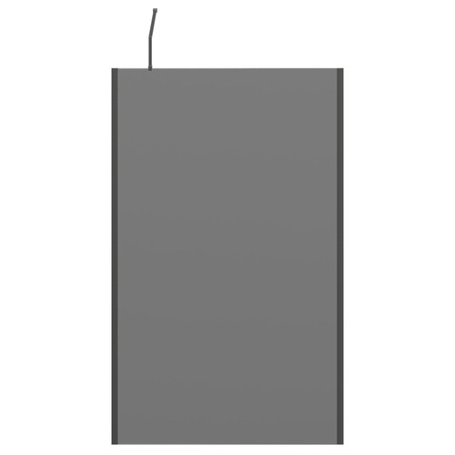 Colore 8mm Smoked Glass Gunmetal Grey 1950mm x 1200mm Walk In Shower Screen including Wall Channel with End Profile and Support Bar Front View