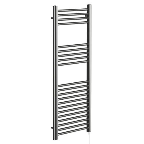 Colore Gunmetal Grey 1200mm x 500mm Straight Electric Heated Towel Rail Left Hand View