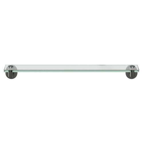 Colore Orbit Gunmetal Grey and Glass 600mm Wall Mounted Vanity Shelf Front View