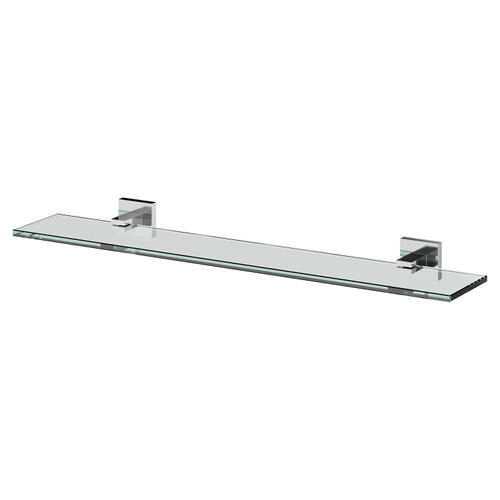 Vector Polished Chrome and Glass 600mm Wall Mounted Vanity Shelf Right Hand View