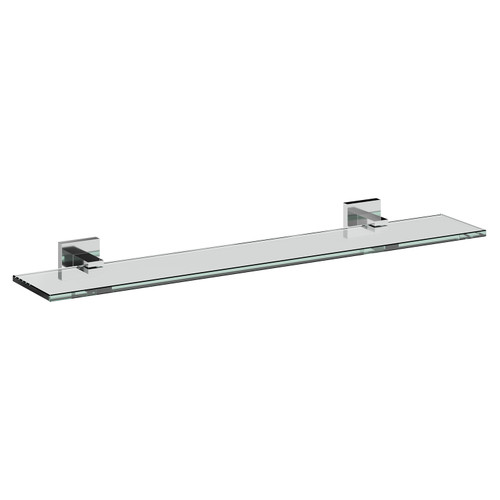 Vector Polished Chrome and Glass 600mm Wall Mounted Vanity Shelf Left Hand View