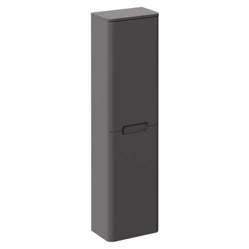 Carlo Matt Cement 400mm x 1500mm Wall Mounted Tall Storage Unit with 2 Doors Left Hand View