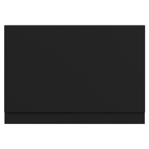 Carlo Matt Black MDF 800mm End Bath Panel with Plinth Front View