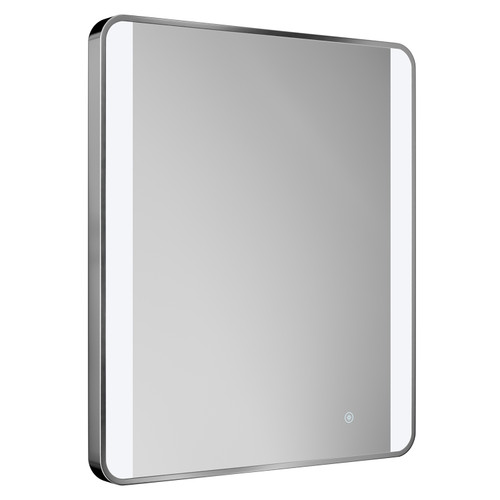 Wade Polished Chrome 600mm x 800mm Illuminated Dimmable LED Mirror with Demister and Touch Sensor Left Hand View