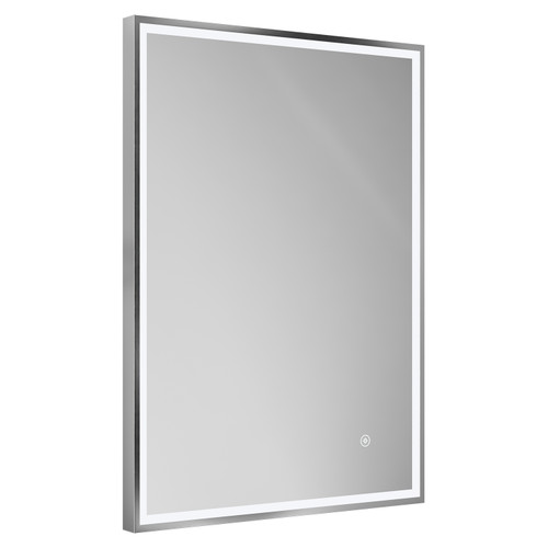 Madison Polished Chrome 500mm x 700mm Illuminated Dimmable LED Mirror with Demister and Touch Sensor Left Hand View