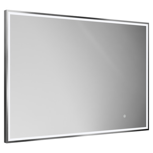 Madison Polished Chrome 1000mm x 700mm Illuminated Dimmable LED Mirror with Demister and Touch Sensor Left Hand View