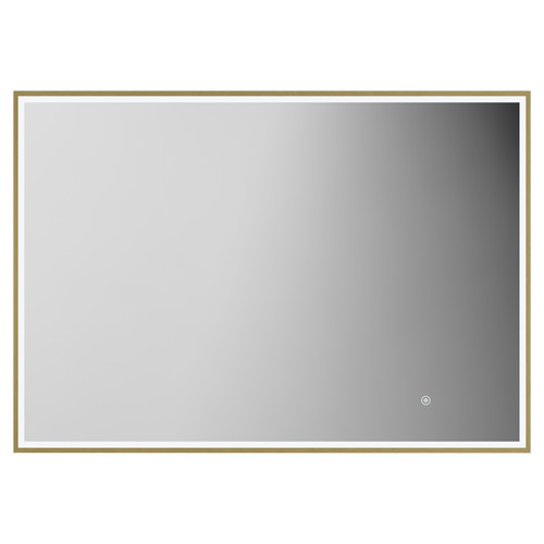 Colore Madison Brushed Brass 1000mm x 700mm Illuminated Dimmable LED Mirror with Demister and Touch Sensor Front View