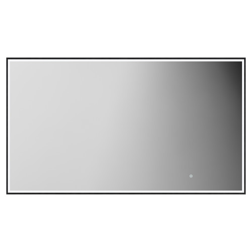 Colore Madison Matt Black 1400mm x 800mm Illuminated Dimmable LED Mirror with Demister and Touch Sensor Front View