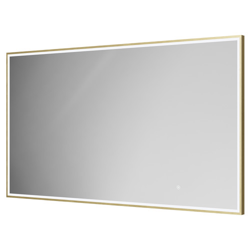 Colore Madison Brushed Brass 1400mm x 800mm Illuminated Dimmable LED Mirror with Demister and Touch Sensor Right Hand View