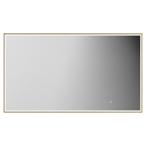 Colore Madison Brushed Brass 1400mm x 800mm Illuminated Dimmable LED Mirror with Demister and Touch Sensor Front View