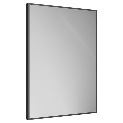 Colore Brandon Matt Black Aluminium Framed 600mm x 800mm Mirror Left Hand View