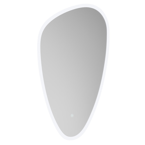 Pebble 500mm x 800mm Illuminated Dimmable LED Mirror with Demister and Touch Sensor Left Hand View