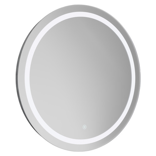 Canyata 600mm Round Illuminated Dimmable LED Mirror with Demister and Touch Sensor Left Hand View