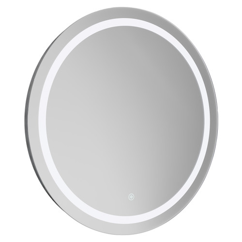 Dallas 600mm Round Bluetooth Illuminated Dimmable LED Mirror with Demister and Touch Sensor Left Hand View