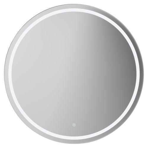 Canyata 800mm Round Illuminated Dimmable LED Mirror with Demister and Touch Sensor Front View