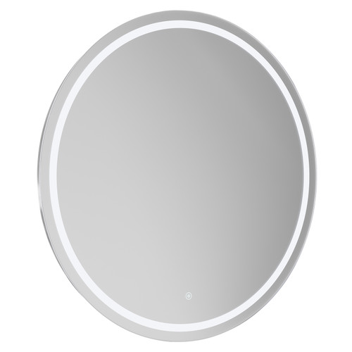 Canyata 800mm Round Illuminated Dimmable LED Mirror with Demister and Touch Sensor Left Hand View