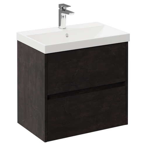 Barton 1700mm x 800mm Slim Edge Straight Single Ended Bathroom Suite including Metallic Slate Furniture Set with Slim Edge Basin Basin and Vanity Unit
