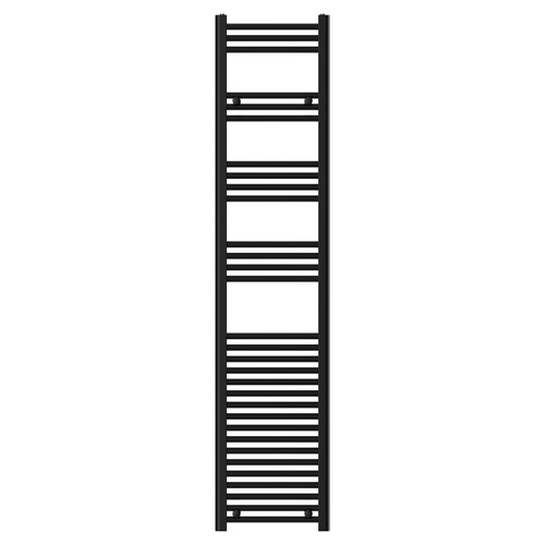 Colore Pizarro Matt Black 1800mm x 400mm Straight Heated Towel Rail Front View