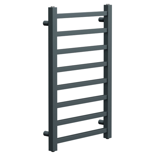 Blaine Anthracite 800mm x 500mm Straight Heated Towel Rail Left Hand View
