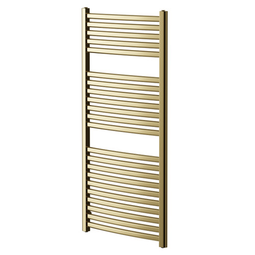 Colore Columbus Brushed Brass 1200mm x 600mm Curved Heated Towel Rail Right Hand View
