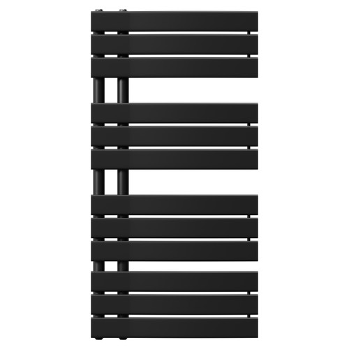 Colore Balboa Matt Black 1080mm x 550mm Heated Towel Rail Front View