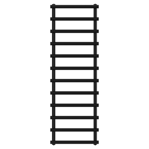 Colore Finley Matt Black 1750mm x 600mm Designer Heated Towel Rail Front View