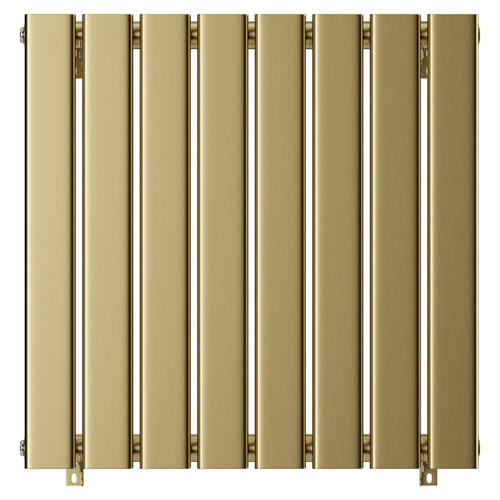 Colore Hudson Brushed Brass 600mm x 604mm Single Panel Radiator Front View