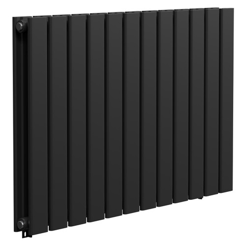 Colore Hudson Matt Black 600mm x 908mm Double Panel Radiator Left Hand View