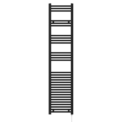 Colore Pizarro Matt Black 1800mm x 400mm Straight Electric Heated Towel Rail Front View
