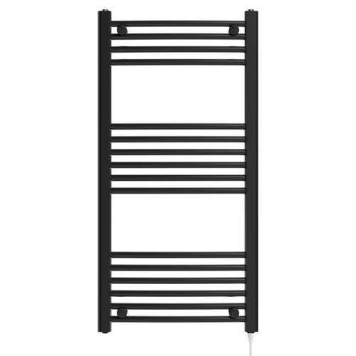 Colore Marco Matt Black 1000mm x 500mm Electric Heated Towel Rail Front View Colore Marco Matt Black 1000mm x 500mm Electric Heated Towel Rail Front View