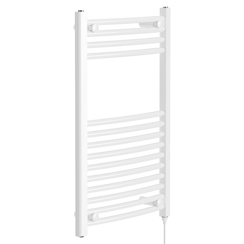Marco White 800mm x 500mm Electric Heated Towel Rail Left Hand View Marco White 800mm x 500mm Electric Heated Towel Rail Left Hand View