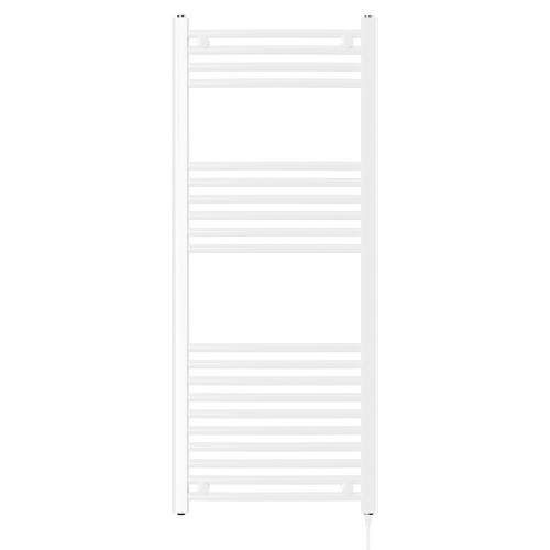 Marco White 1200mm x 500mm Electric Heated Towel Rail Front View Marco White 1200mm x 500mm Electric Heated Towel Rail Front View