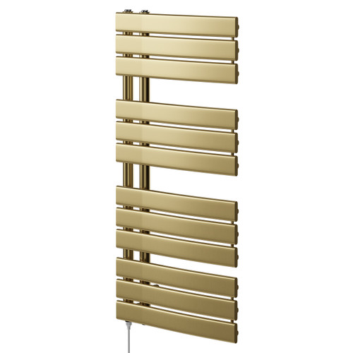 Colore Balboa Brushed Brass 1080mm x 550mm Electric Heated Towel Rail Right Hand View