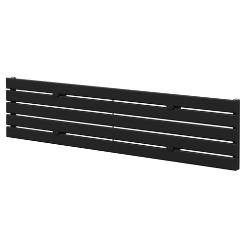 Colore Hudson Matt Black 376mm x 1800mm Horizontal Single Panel Radiator Right Hand View