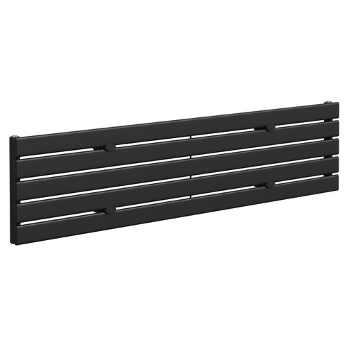 Colore Hudson Matt Black 376mm x 1800mm Horizontal Single Panel Radiator Left Hand View