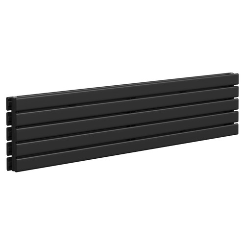 Colore Hudson Matt Black 376mm x 1800mm Horizontal Double Panel Radiator Left Hand View