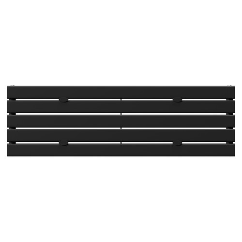 Colore Hudson Matt Black 376mm x 1200mm Horizontal Single Panel Radiator Front View