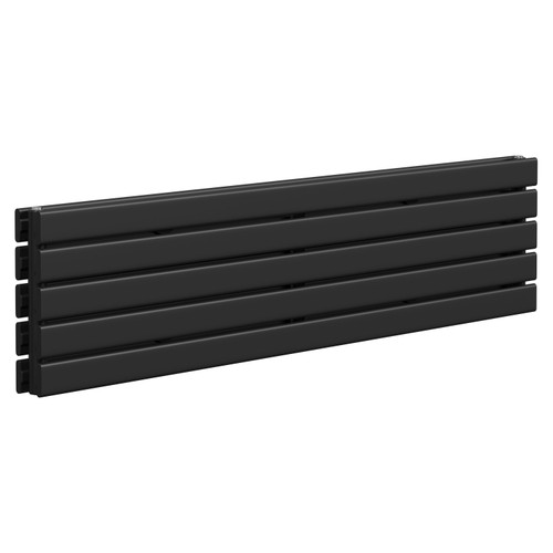 Colore Hudson Matt Black 376mm x 1600mm Horizontal Double Panel Radiator Left Hand View