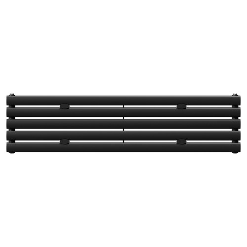 Colore Boone Matt Black 300mm x 1200mm Horizontal Single Panel Radiator Front View