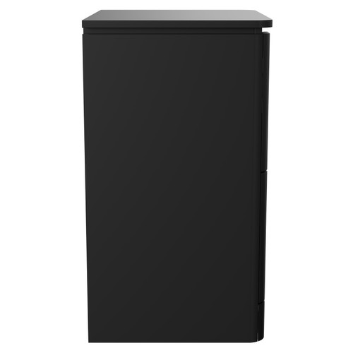 Carlo Matt Black 600mm Floor Standing Vanity Unit for Countertop Basins with 2 Handleless Drawers Side View
