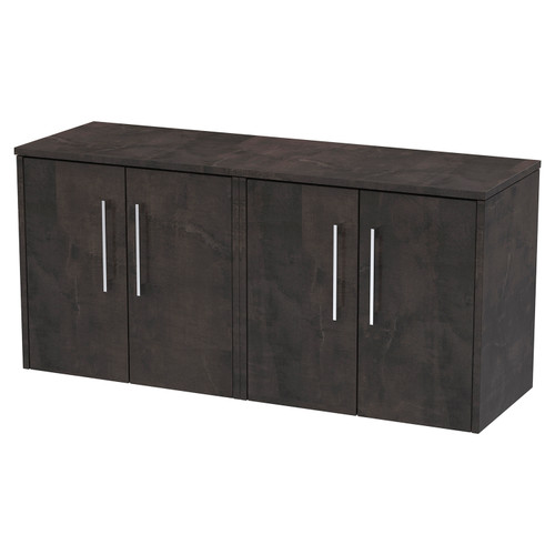 Hudson Reed Juno Metallic Slate 1200mm Wall Hung 4 Door Vanity Unit and Worktop- JNU2623W2 Main Image