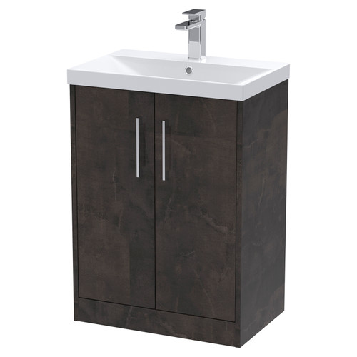Hudson Reed Juno Metallic Slate 600mm 2 Door Vanity Unit with 50mm Profile Basin - JNU2603D Main Image