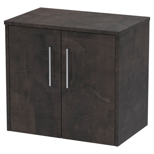 Hudson Reed Juno Metallic Slate 600mm Wall Hung 2 Door Vanity Unit and Worktop - JNU2623W Main Image