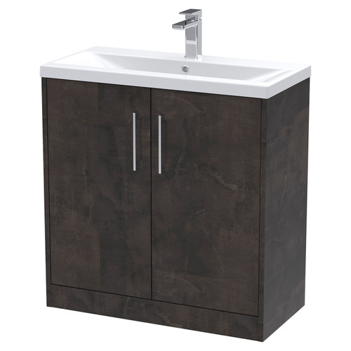 Hudson Reed Juno Metallic Slate 800mm 2 Door Vanity Unit with 40mm Profile Basin - JNU2605A Main Image