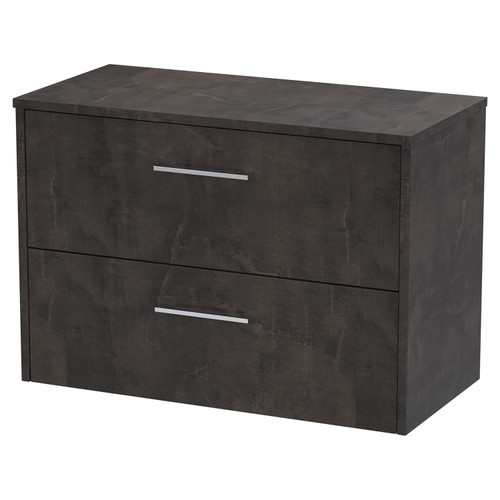 Hudson Reed Juno Metallic Slate 800mm Wall Hung 2 Drawer Vanity Unit and Worktop - JNU2626W Main Image Hudson Reed Juno Metallic Slate 800mm Wall Hung 2 Drawer Vanity Unit and Worktop - JNU2626W Main Image