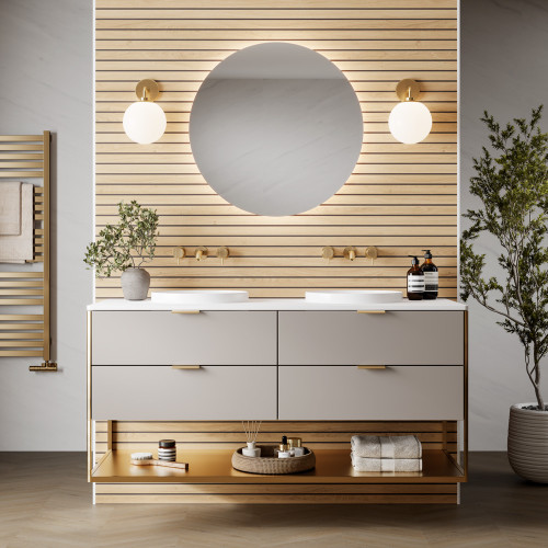 Multipanel Naturepanel Bleached Cuneo Oak 2400mm x 598mm Hydro-Lock Tongue & Groove Bathroom Wall Panel Washroom Lifestyle View